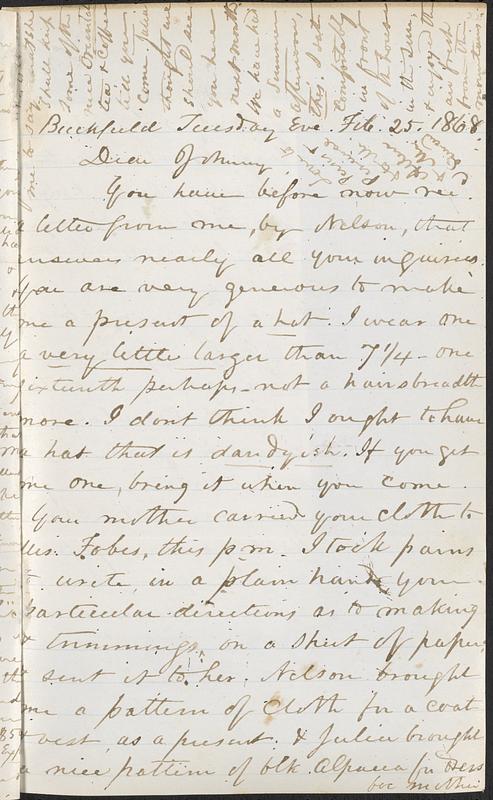 Long Letters Letter from Zadoc Long to John D. Long, February 25, 1868 - Digital ...