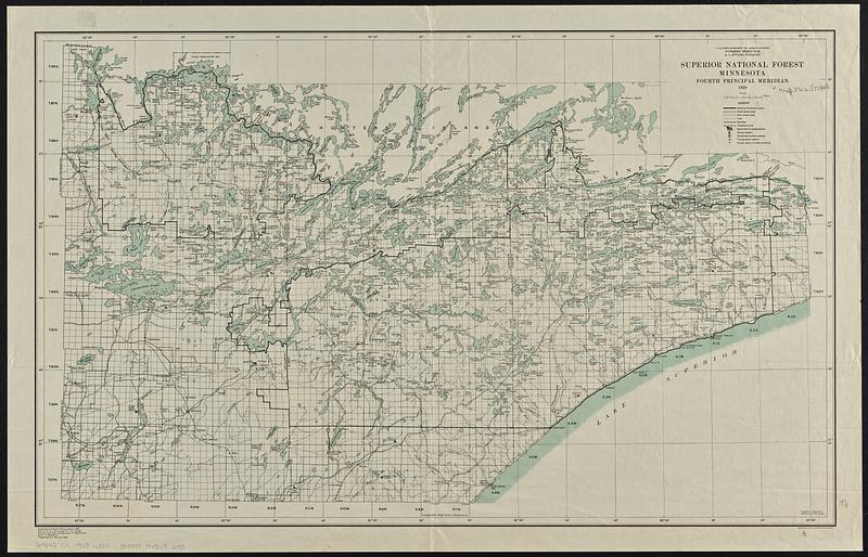 Superior National Forest, Minnesota, fourth principal meridian, 1928