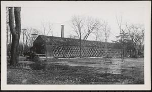 Covered bridge and flood waters