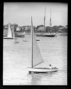 A person in a sailboat