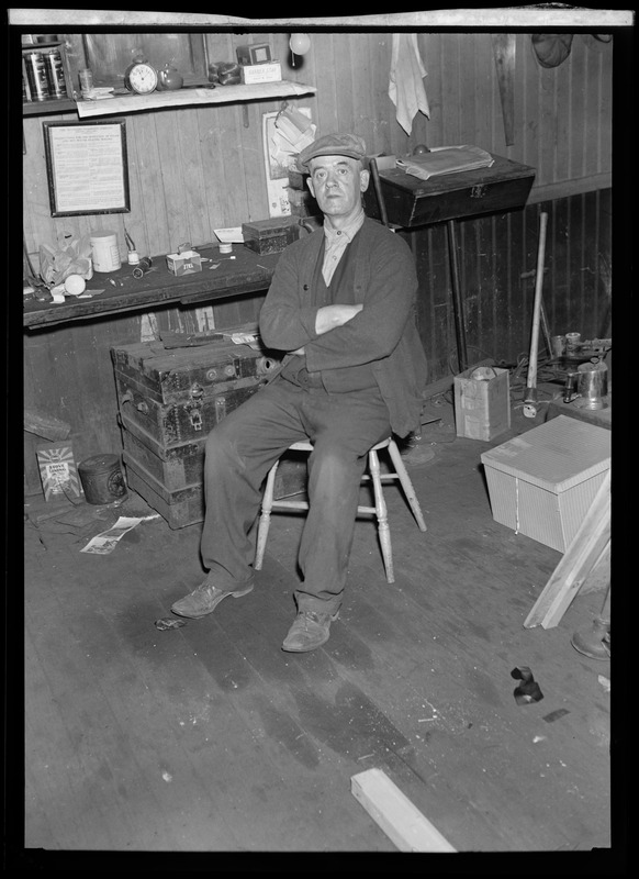 Stagehand at the Skating Club of Boston carnival, Boston Arena