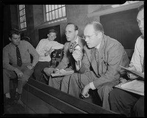 WNAC at New England Boys' Club swimming championship, Harvard Indoor Athletic Building