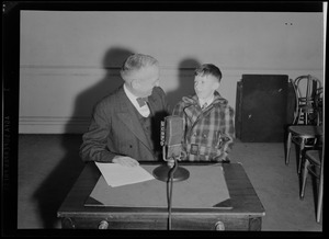 Thornton Burgess and unidentified boy at WCOP