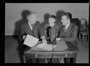 Thornton Burgess and unidentified boy with Russell Offhaus at WCOP