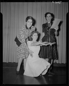 Edna B. Smith, Rose Walsh, and an unidentified woman at WEEI