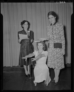 Edna B. Smith, Rose Walsh, and an unidentified woman at WEEI