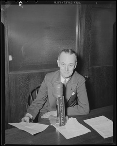 Unidentified man at Yankee Network microphone