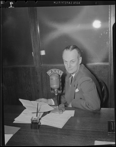 Unidentified man at WNAC microphone
