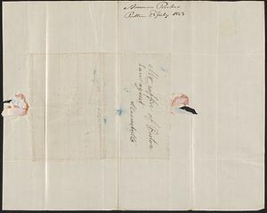 Amasa Parker to George Coffin, 23 July 1843