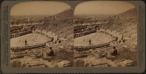 Looking S.W. over Theatre of Dionysos where Greek dramas were given - Athens