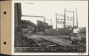 Looking westerly at transformer station and coal pocket at the Collins Manufacturing Co., Wilbraham, Mass., Jul. 24, 1935