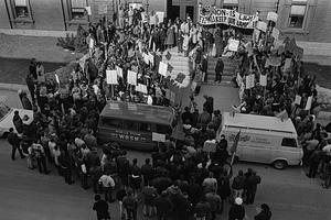 Southeastern Massachusetts Technological Institute demonstration, City Hall, William Street, New Bedford