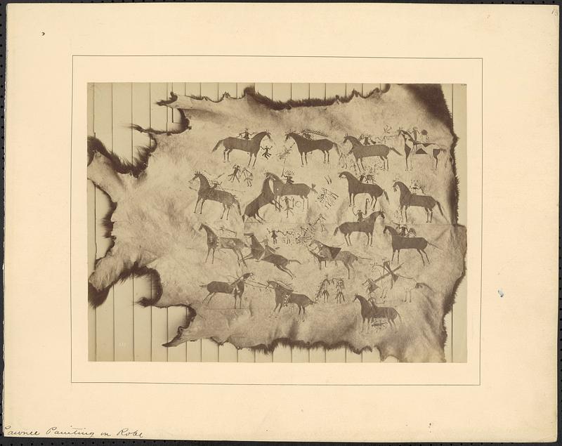 Native painting on a buffalo skin