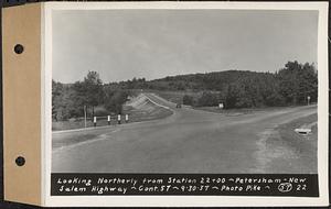 Contract No. 57, Portion of Petersham-New Salem Highway, New Salem, Franklin County, looking northerly from Sta. 22+00, New Salem, Mass., Sep. 30, 1937