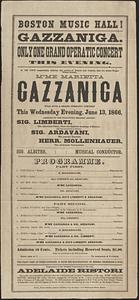 Boston Music Hall, Gazzaniga, this Wednesday evening, June 13, 1866