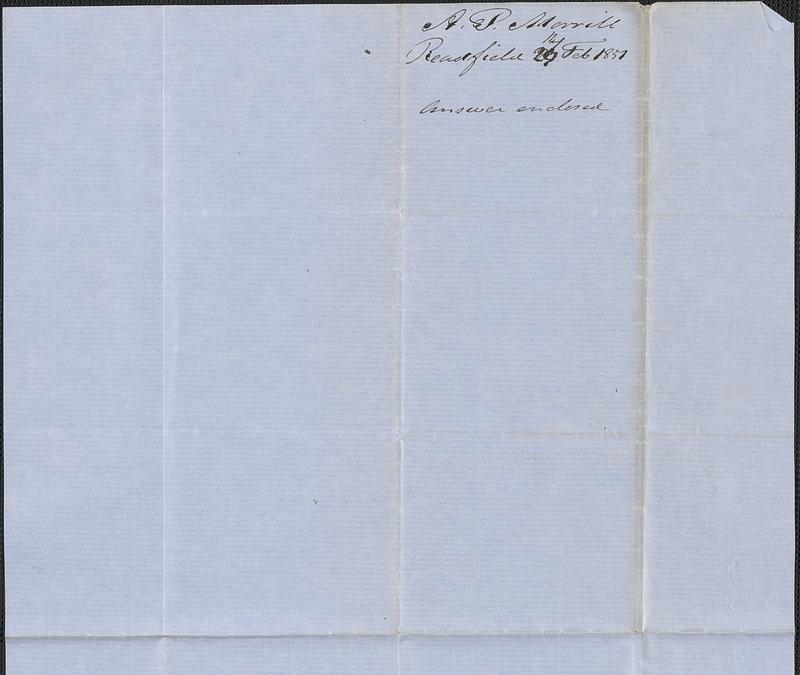 Anson P. Morrill to George Coffin, 26 February 1851