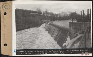 Chicopee River, dam at Three Rivers hydroelectric station, Three Rivers, Palmer, Mass., 1:25 PM, Mar. 13, 1936