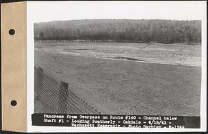 Panorama from overpass on Route #140, channel below Shaft #1, looking southerly, Wachusett Reservoir, Oakdale, West Boylston, Mass., Sep. 15, 1941