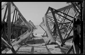 Knocked over wooden structures, Swampscott