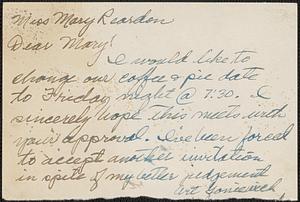 Mexican Correspondences to MA Reardon (1950s)