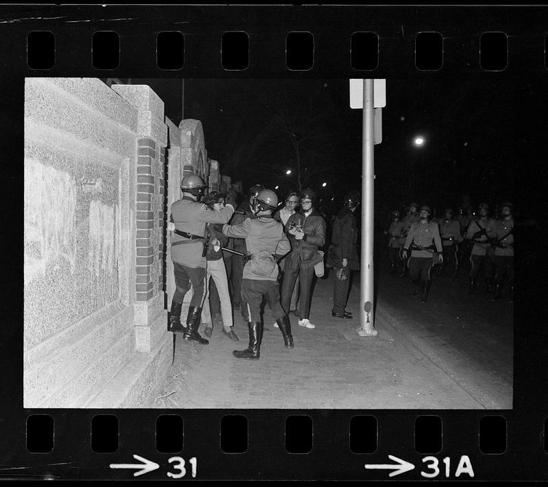 Harvard Square anti-war riot: Woman screams at State troopers' charge ...