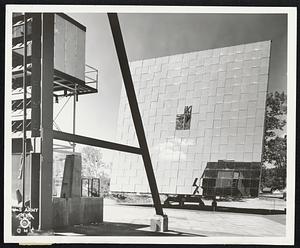 The Sun Catcher -- This big screen made up of 355 mirrors stands 36 feet high and is the heart of the Army's solar furnace in Natick. Known as a heliostat, it's mirrored surface catches rays of sunlight from all angles.
