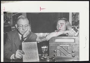 Gloomily surveying tickets printed in advance for World Series by Milwaukee Braves is Barney Ward (left photo). The Braves