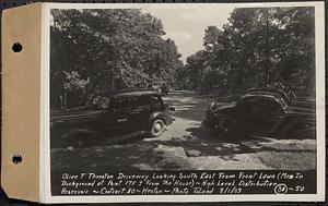 Contract No. 80, High Level Distribution Reservoir, Weston, Olive F. Thornton driveway, looking southeast from front lawn, high level distribution reservoir, Weston, Mass., Aug. 1, 1939