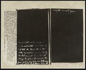 Memorandum in State Department Documents-- This is one of a batch of secret U.S. documents released by House Un-American Activities committee in connection with Red spy ring probe. Committee records say the above memorandum is in the handwriting of Alger Hiss, Former State department official and speaks of Britain's Battleship building plans in that critical year 18 months before World War II broke out. Much of the memo is unreadable in this copy.