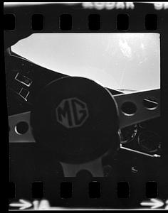 Steering wheel of MG sports car