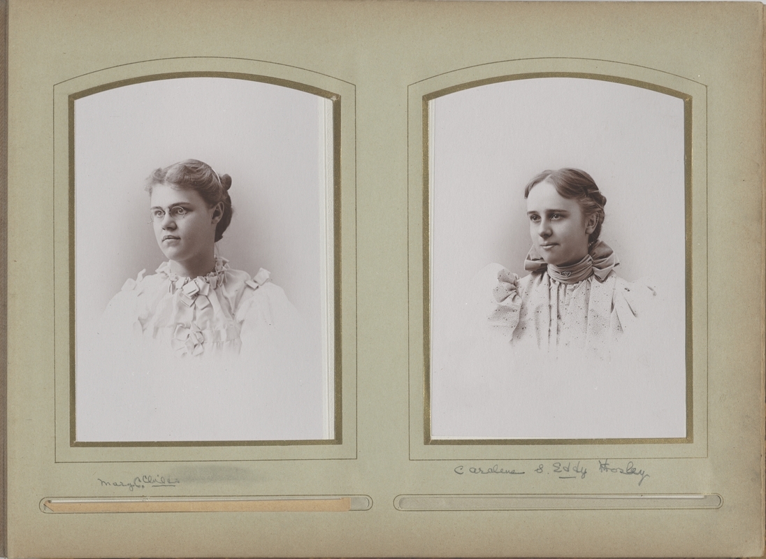 Newton High School, graduation 1895 & few 1896 - Mary Childs (Kendrick) - Caroline S. Eddy (Hosley) -