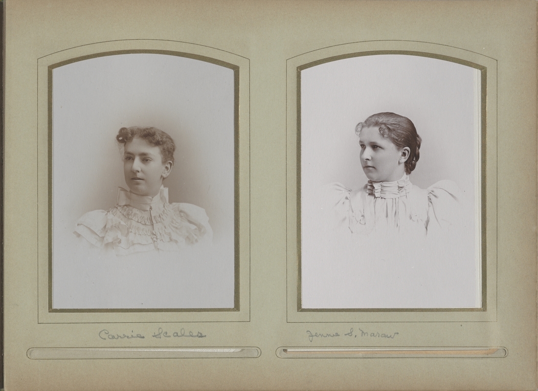 Newton High School, graduation 1895 & few 1896 - Carrie Scales - Jennie S. Mason -