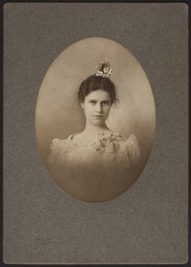 Newton High School Class of 1900 yearbook pictures plus reunion biographies, 1900 - - Madeline Buffum -