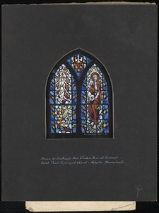 Design for southwest aisle window nearest transept, Saint Paul's Episcopal Church, Holyoke, Massachusetts
