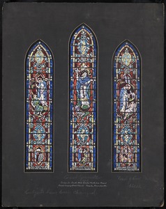 Design for south aisle window fourth from chancel, Second Congregational Church, Holyoke, Massachusetts