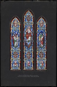 Design for south aisle window, third from the chancel, the Second Congregational Church, Holyoke, Massachsuetts