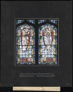 Design for west window in transept, to right of stairs, Church of Our Savior, Brookline (Longwood), Mass.