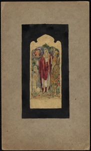 Man in red robes standing in a crowd of people