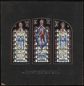 Design for south window farthest from the chancel, the Chapel of McLean Hospital, Waverly, Massachusetts