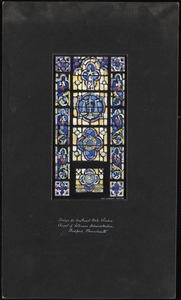 Design for southwest aisle window, chapel of Veterans Administration, Bedford, Massachusetts