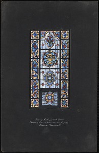 Design for northeast aisle window, chapel of Veteran's Administration Hospital, Bedford, Massachusetts