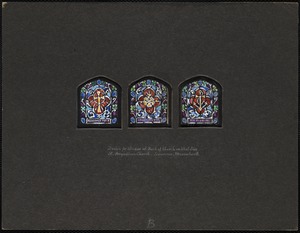 Design for window of back of church on west side, St. Augustine's Church, Lawrence, Massachusetts
