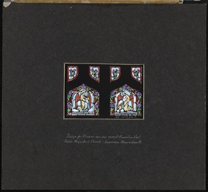 Design for windows over door nearest chancel on west, Saint Augustine's Church, Lawrence, Massachusetts