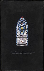 Design for right panel of window nearest entrance, northwest, Trinity Episcopal Church, Bridgewater, Mass.