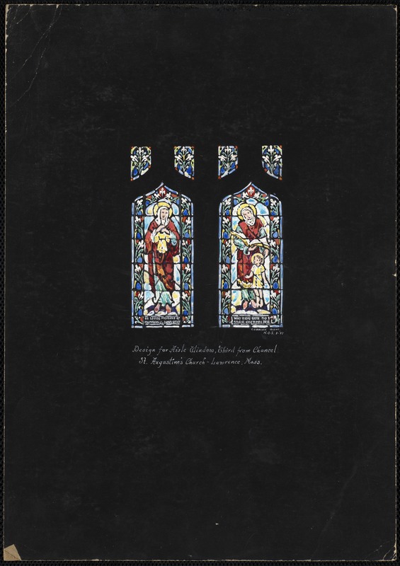 Design for aisle window, third from chancel, St. Augustine's Church, Lawrence, Mass.