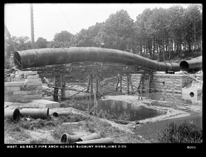 Weston Aqueduct, Section 7, Pipe Arch across Sudbury River, Framingham; Wayland, Mass., Jun. 2, 1903