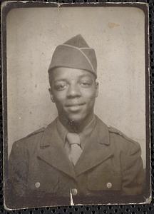 Portrait of young man in military uniform