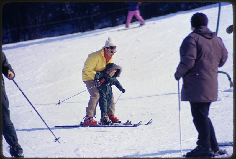 Boston area - Blue Hill ski slopes. 10 miles from center of Boston just across line into Milton - Great Blue Hill ski area maintained by Metropolitan District Commission, available by street car and bus from inner city