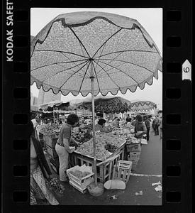 Haymarket Square open-air food sellers, downtown Boston