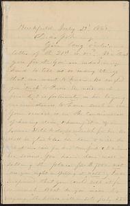 Letter from Zadoc Long to John D. Long, July 23, 1868